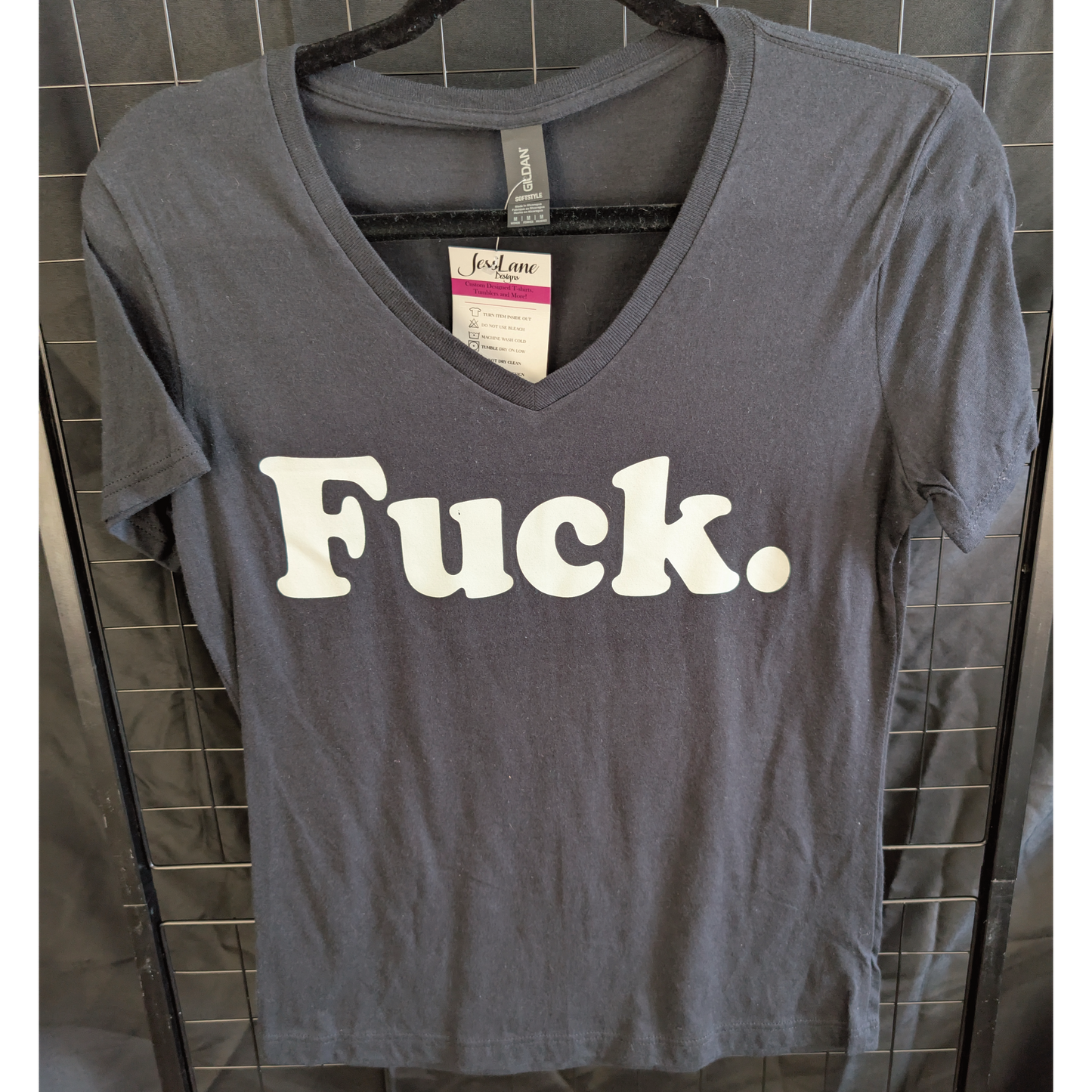 FUCK Ladies MEDIUM V-neck T-shirt