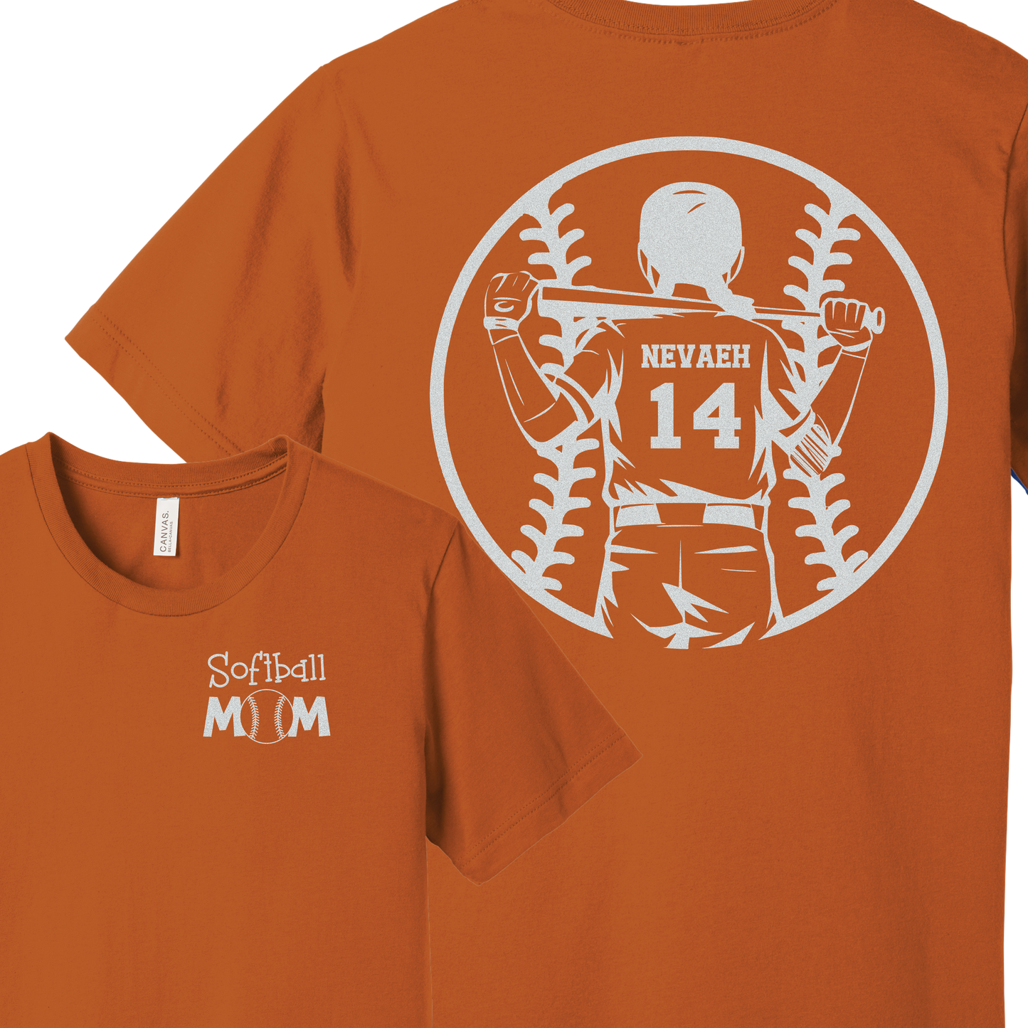Personalized Softball Mom, Softball Dad Shirt