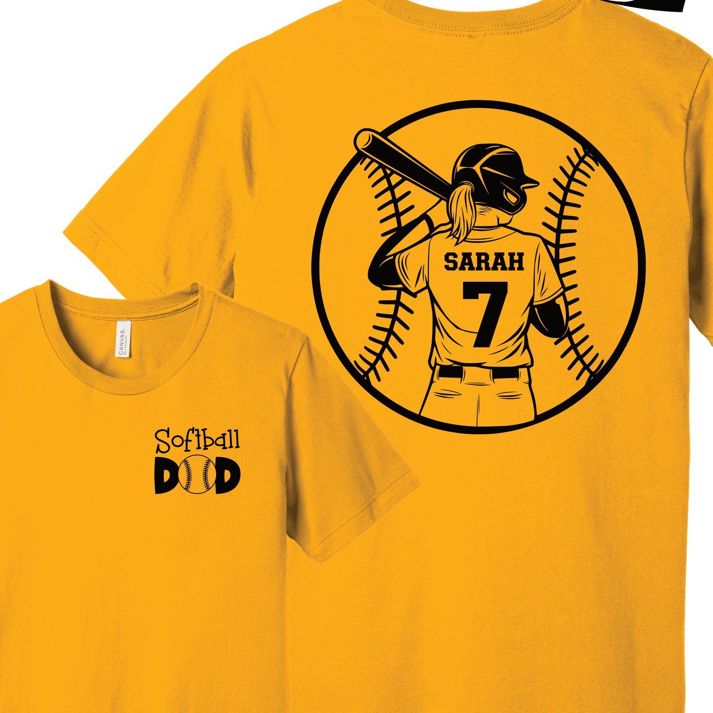 Personalized Softball Mom, Softball Dad Shirt