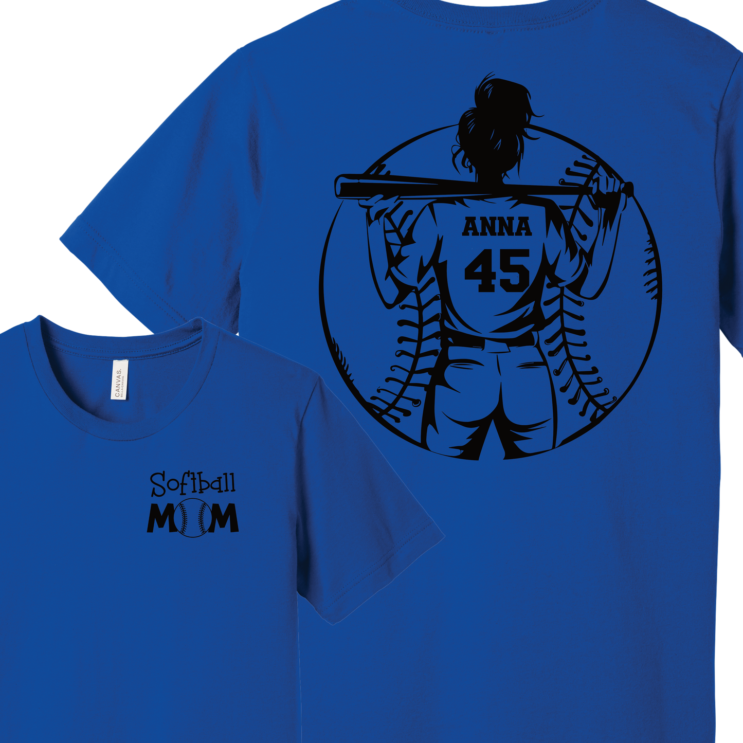 Personalized Softball Mom, Softball Dad Shirt