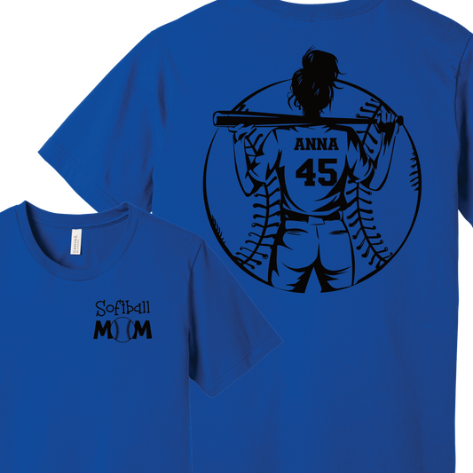 Personalized Softball Mom, Softball Dad Shirt