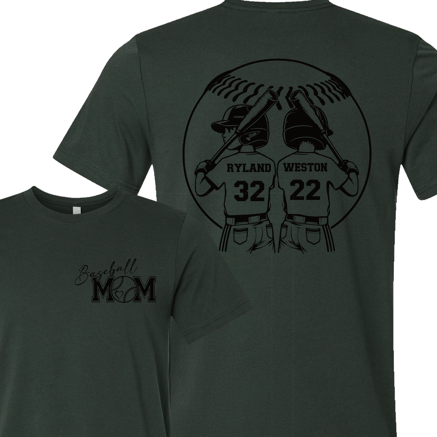 Personalized Baseball Mom, Baseball Dad Shirt