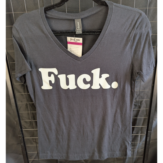 FUCK Ladies MEDIUM V-neck T-shirt