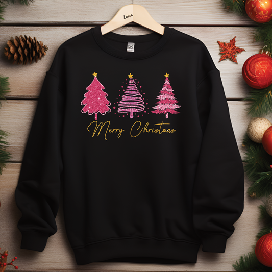 Merry Christmas Pink & Gold Sweatshirt