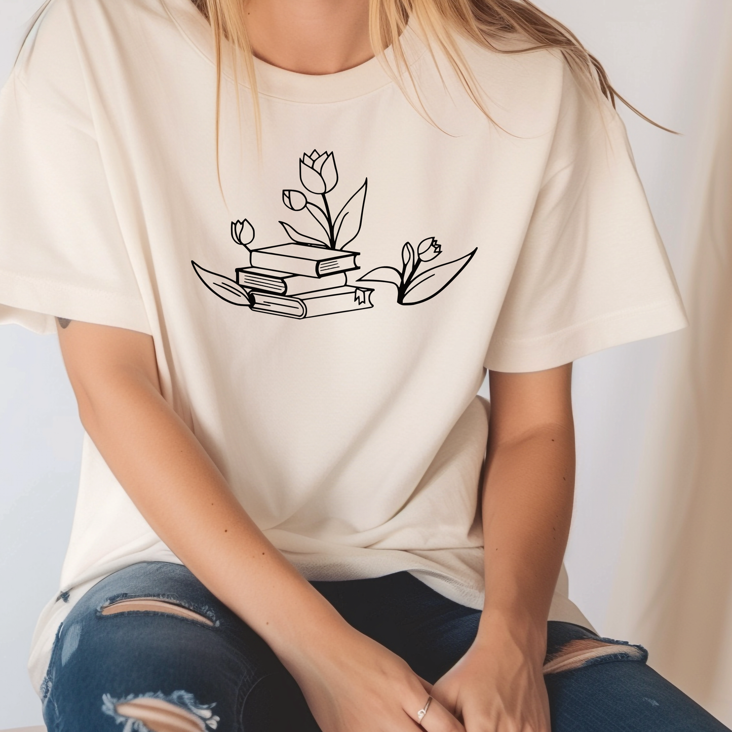 Books and Flowers shirt