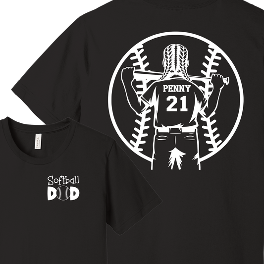 Personalized Softball Mom, Softball Dad Shirt