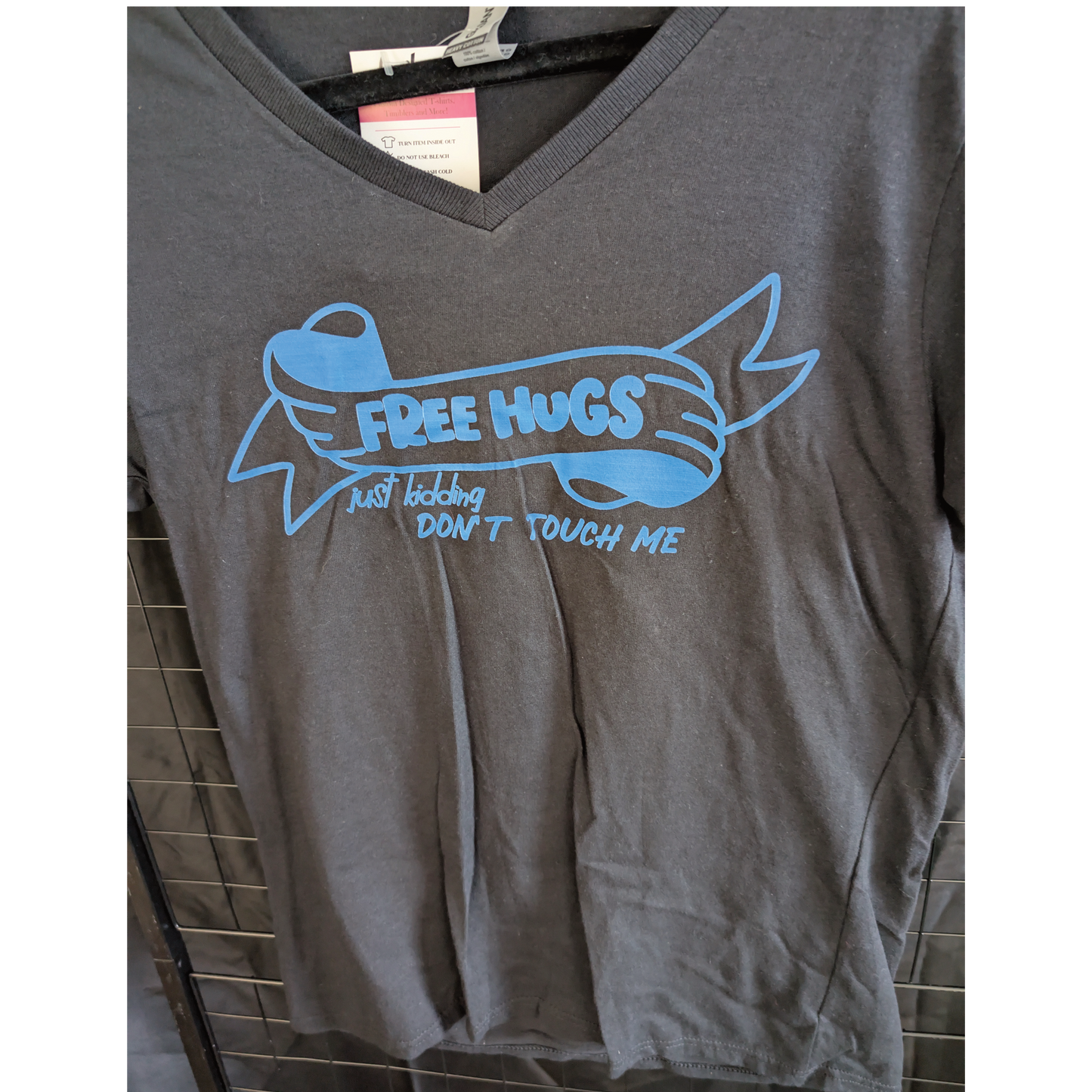 Free Hugs Just Kidding, Don't Touch Me LADIES V-Neck T-shirt